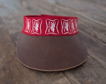 FULL Cut Miller High Life Beer Leather Visor, kolekcja ReFlex od Old Soul Visors