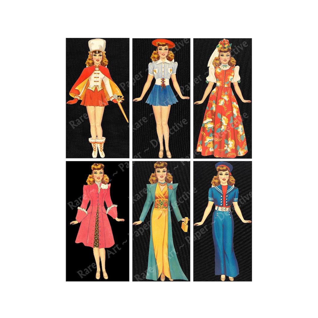 Paper Doll Figures Ephemera Printable for Journals and - Etsy