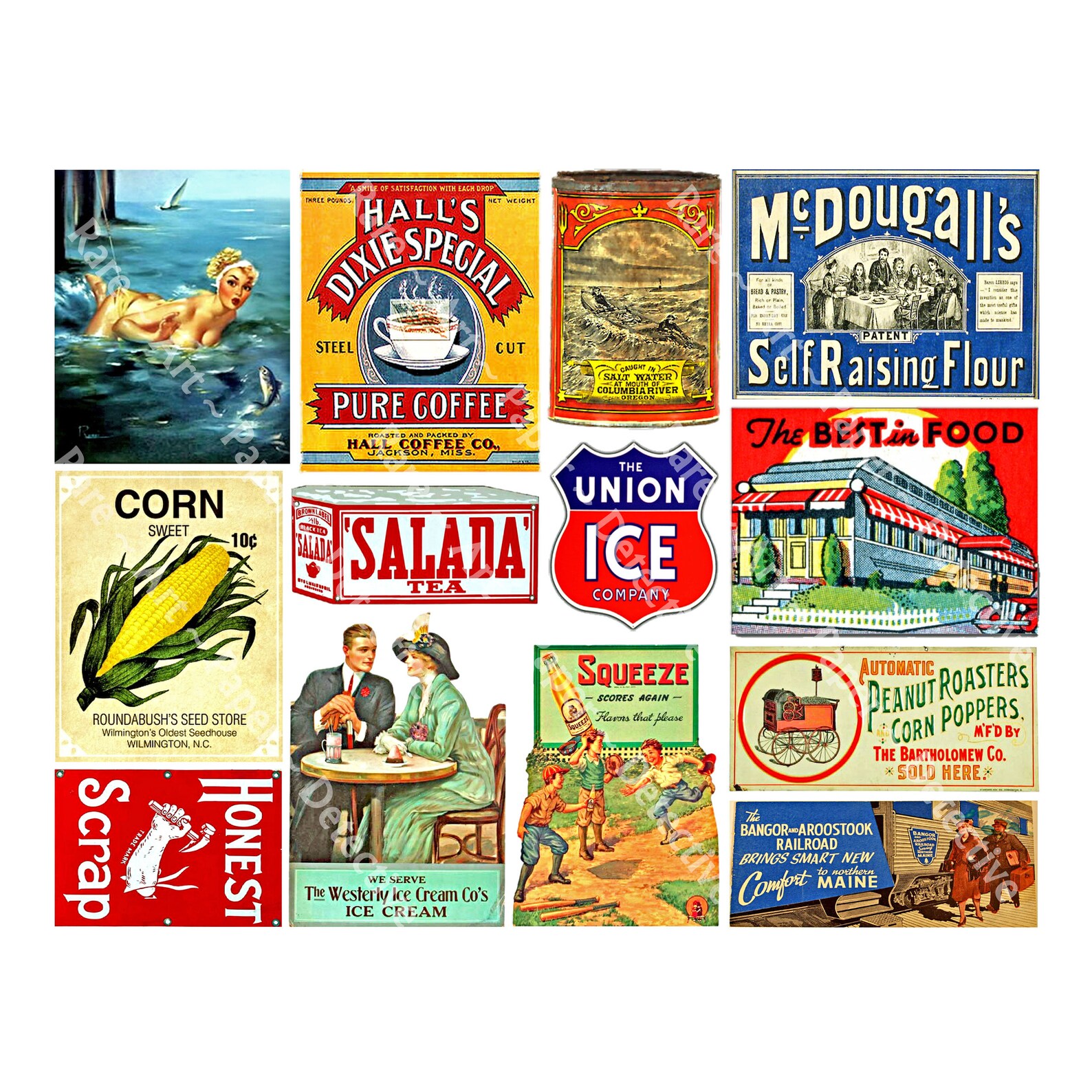 General Store Signs Advertising Sign Illustrations Rustic Etsy