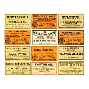 Apotheker Etiketten, Medizinschrank, Vintage Apotheken Etiketten, Halloween Dekor, DIGITAL DOWNLOAD SHEET, 1120