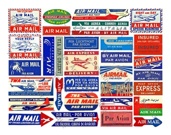 Luftpost Air Mail Etiketten 144 360 720 Aufkleber Gleichen Tag Versand Luftpost Air Mail Etiketten 144 360 720 Aufkleber Gleichen Tag Versand