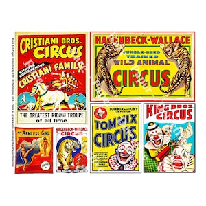 Zirkus Poster für Scrapbooks Puppenhaus Dioramen, Vintage Werbung Instant Download Sheet, 393