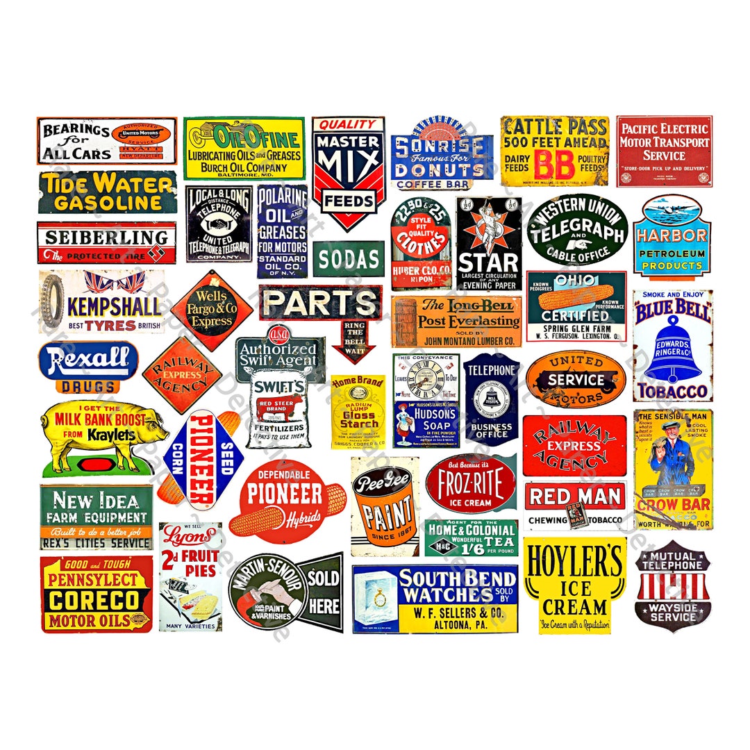 Mini Train Sign Dollhouse Miniature Signs & Model Train Diorama Sign Graphics, 54 ...