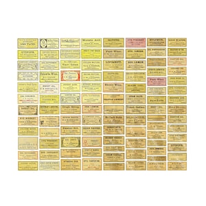 Apotheker Schubladen etiketten, 4 druckbare Blätter, Medizinschrank Dekor, 100+ Antique Style Apotheken Etiketten, 4 DIGITALE DOWNLOADS, Pack 2
