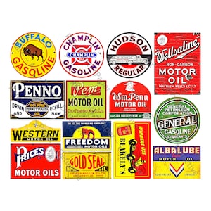 Etichette per lattine di olio motore, 14 segnali di benzina su 1 download digitale, adesivi per stazioni di servizio in garage, etichette adesive per meccanici, decorazioni artistiche per auto, 496