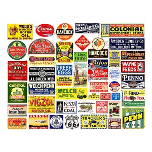 Puppenhaus Miniatur Schilder & Modelleisenbahn Diorama Schild Grafiken, 50 druckbare Illustrationen, 1 DIGITAL DOWNLOAD BLATT, 517P