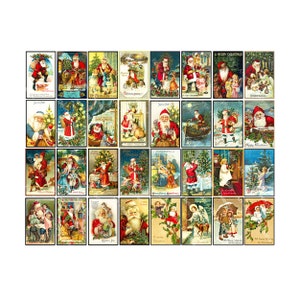 32 immagini di cartoline di Natale Illustrazioni per realizzare regali natalizi Buon Natale Regalo di Babbo Natale per lei, 4 FOGLI DA DOWNLOAD IMMEDIATO Confezione da 24
