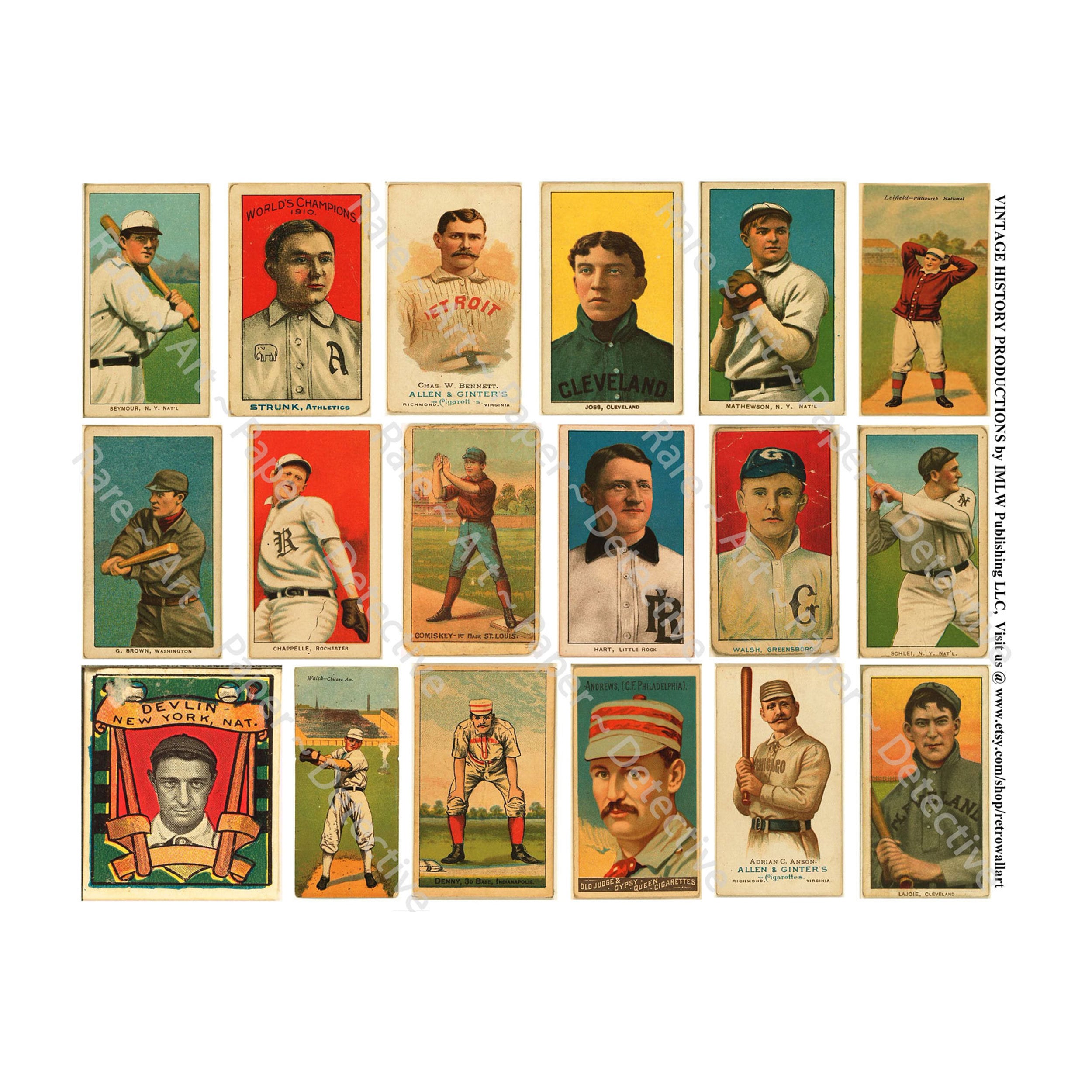 Baseball Cards, Antique Reproductions, Baseball Players