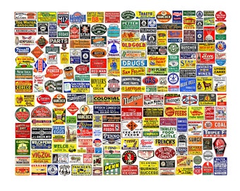 Dollhouse & Model Railroad Signs, 4 Printable Sheets, 204 Signs for Dioramas, Dollhouses and model trains, 4 DIGITAL DOWNLOADS, Pack 10