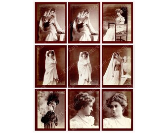 Victorian Women Portrait Tags, Vintage Journal Photos of Ladies, Antique Card Making & Journal Photography, DIGITAL DOWNLOAD, 1240