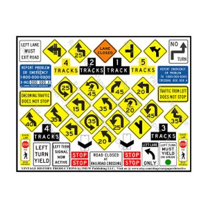 Highway & Roadway Signs for Vacation Journals and Garage Accents, Travel Theme Scrapbook Images for Children&#39;s Party Décor Art Paper, 777