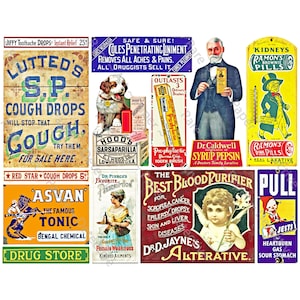 Apotheke, Apotheke & Apotheker Etikett Kunstpapier, Apotheker Werbeschilder, wunderliche Kuriosität Schilder für Badezimmer Dekor, Digital Set 787