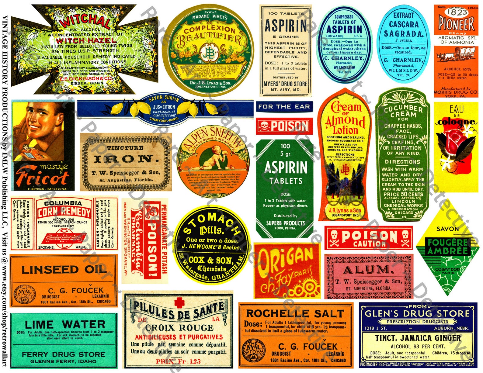 5 Apothecary Bottle Label Sheet Digital Downloads 76 Labels Etsy Hong