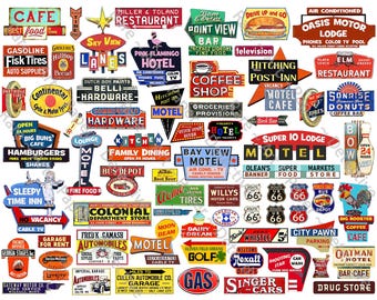Model Railroad & Dollhouse Signs Classic 1950's Americana Roadside Advertising, Instant Download, 1330