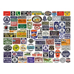 Model Train Sign Graphics, Dollhouse Miniatures, 86 Advertising Sign Images, 1 DIGITAL DOWNLOAD Sheet, 1129