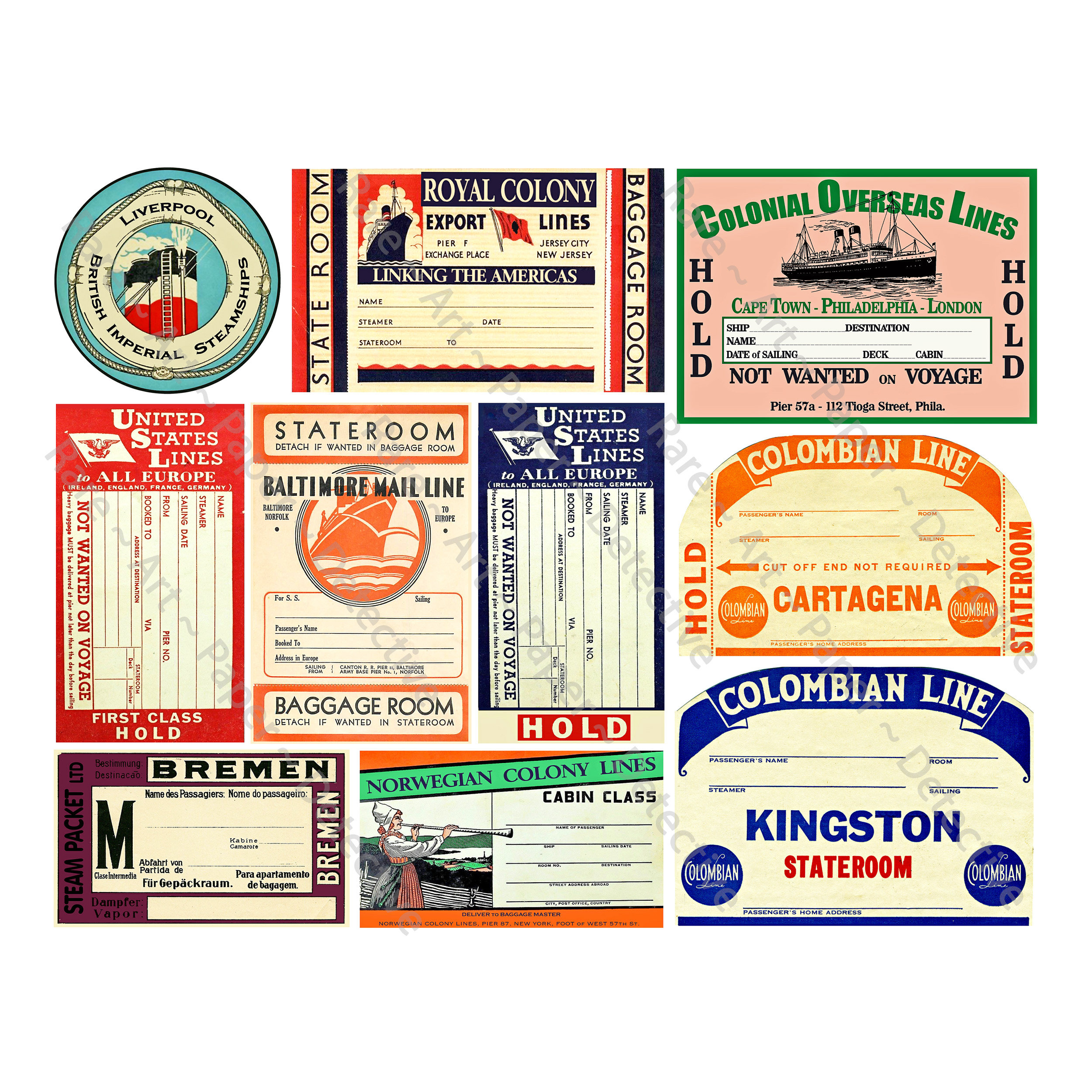 Vintage baggage tag - Etsy 日本
