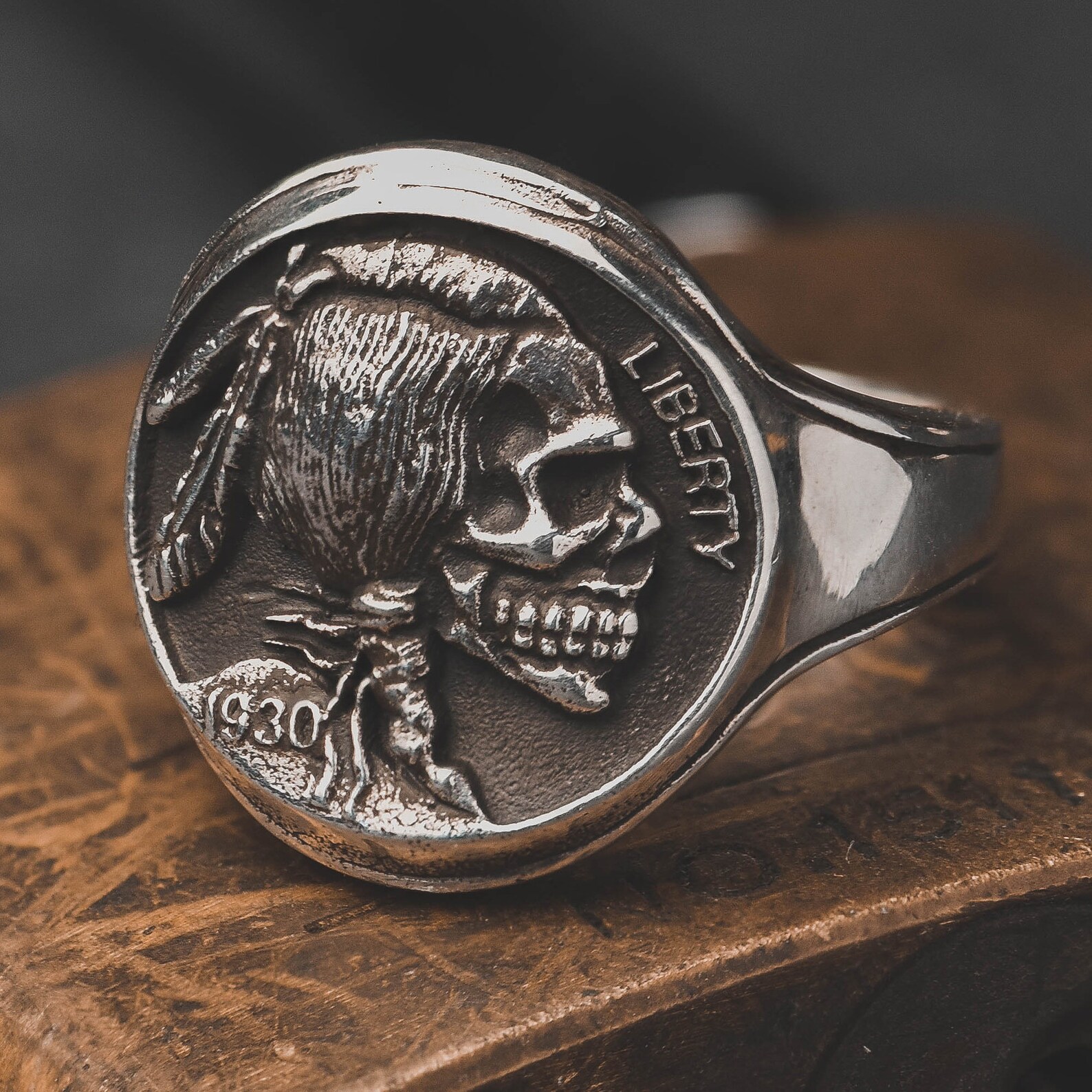 Silver Skull Ring Mens Skeleton Ring Silver Ring Skull Etsy