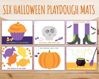 Halloween Playdough Mats, Halloween Preschool Activity