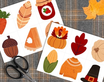 Thanksgiving Matching Game: A Beautifully Illustrated Pre K Activity