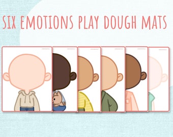 Six Emotions Play Dough Mats, Multicultural