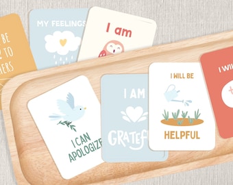 Kids Affirmations,  Two Sizes, Mindfulness Cards