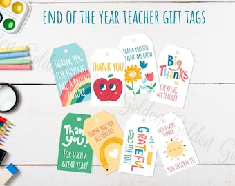 Teacher Gift Tags, Teacher Appreciation, Digital download