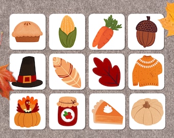 Thanksgiving Memory Game: A Beautifully Illustrated Pre K Activity