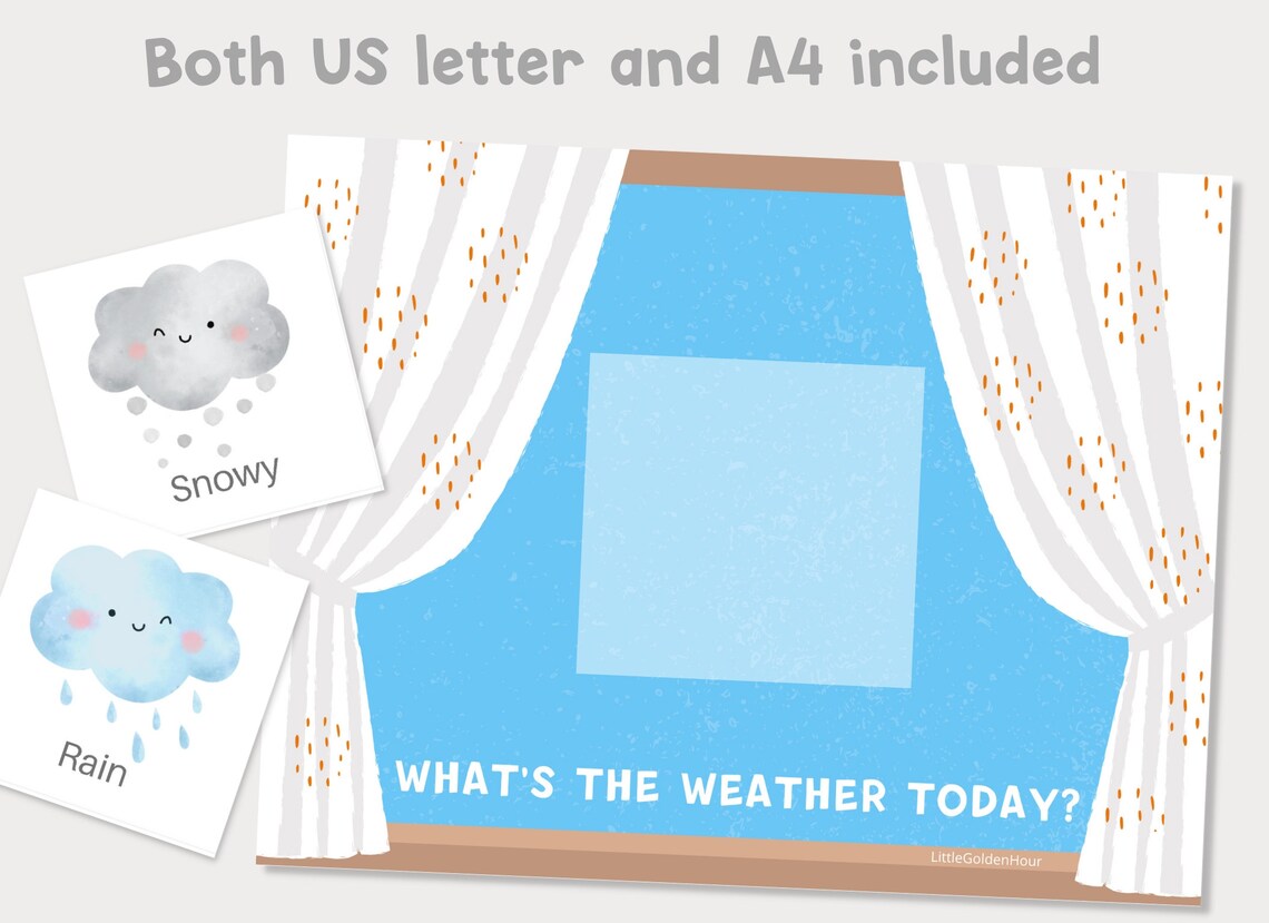 Weather Chart, Classroom Weather Cards - Etsy