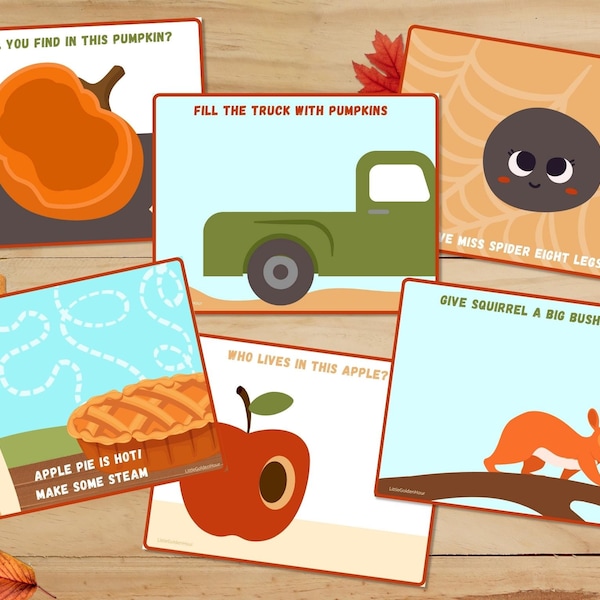 Six Autumn Playdough Mats, Fall Preschool Activity