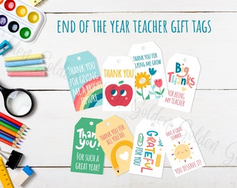 Teacher Gift Tags, Teacher Appreciation, Digital download