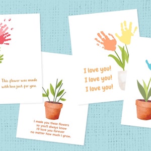 Handprint Flower Gift, Mothers Day, Fathers Day, Grandparent Gift, Digital Download