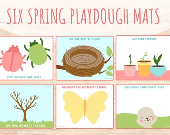 Spring Play Dough Mats, Play Dough Activity Mat