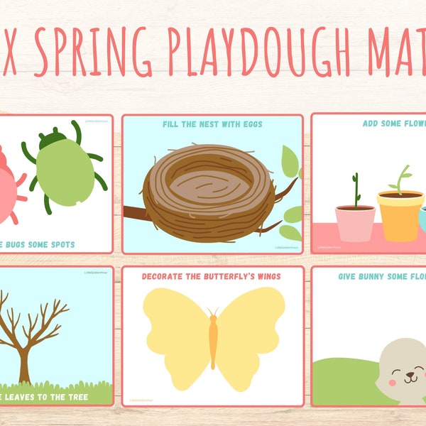 Spring Play Dough Mats, Play Dough Activity Mat