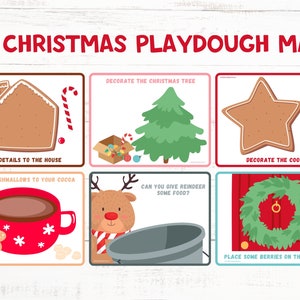 Christmas Playdough Mats, Holiday Preschool Activity