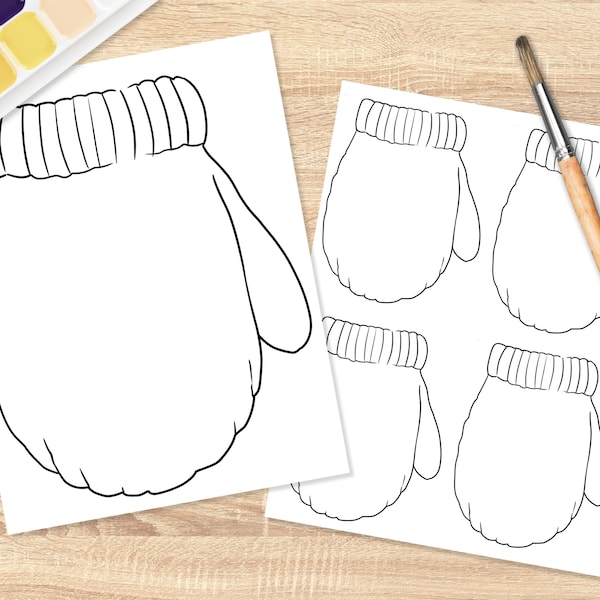 Mitten Outline, Ornament, Winter Coloring Page