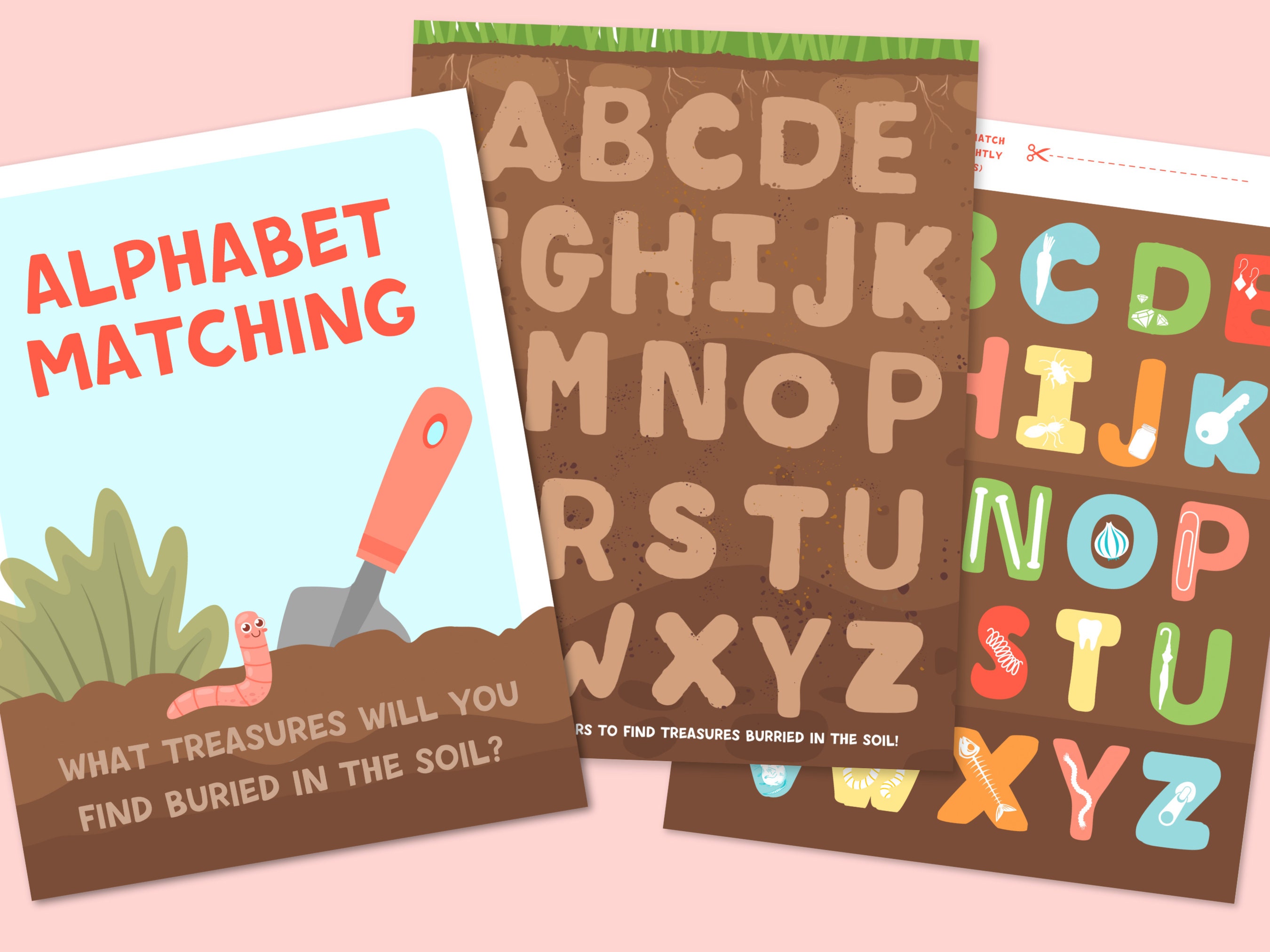 Digging Letters Alphabet Matching, Digging Activity, Letters, Treasure Hunt, Spring ...
