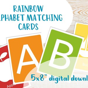 Regenbogen Alphabet Sammelkarten 13x20cm