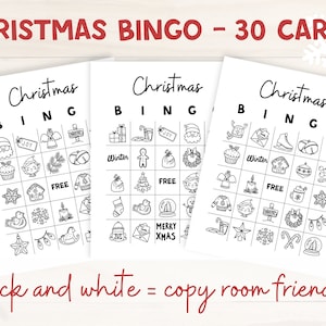 Bingo navideño, 30 cartones únicos