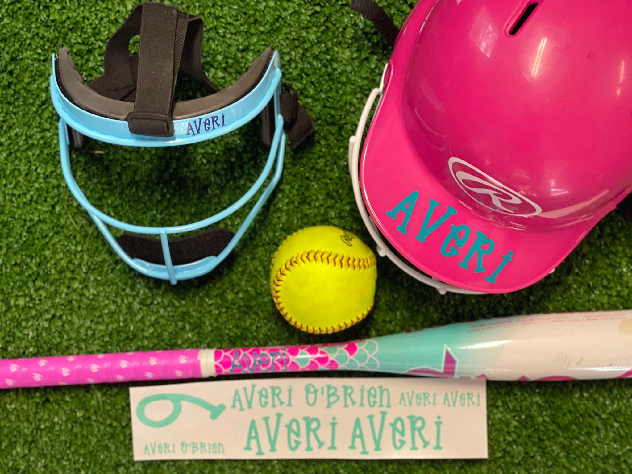 Softball Helmet Sticker Softball Helmet Label Face Mask Etsy