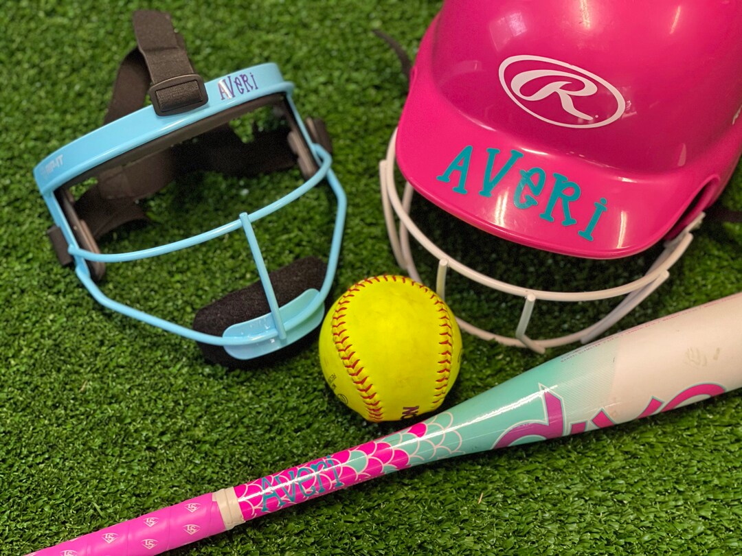 Softball Helmet Sticker Softball Helmet Label Face Mask Etsy