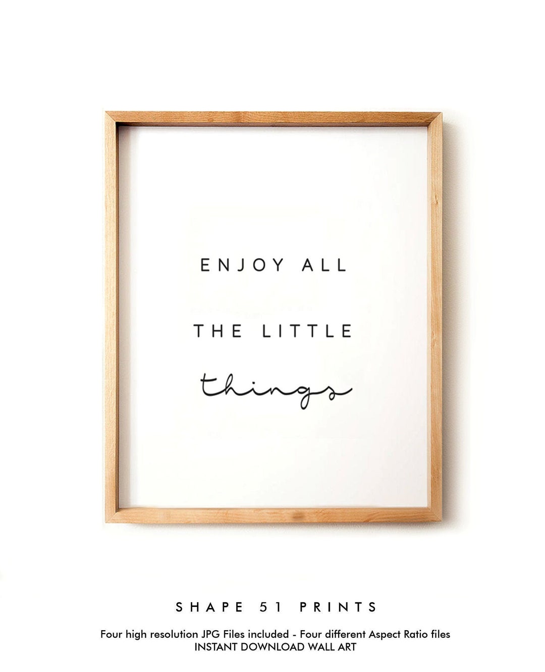 Enjoy the little Things, inspirierende Wandkunst, Life Quote, Little