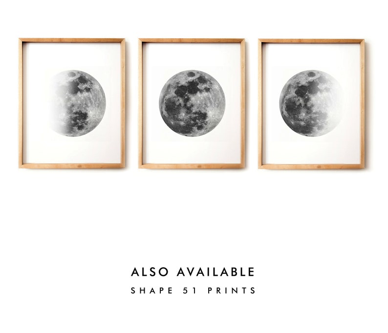 Moon Phases Print, Moon Cycle, Moon Printable Art, Phases of the Moon ...