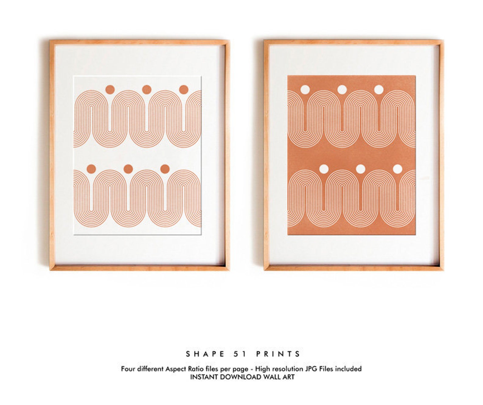 Set of Two Prints Terracotta Gallery Boho Print Set Terracotta - Etsy