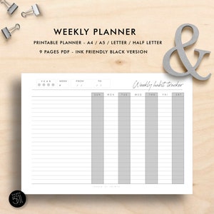 Printable Planner Pages Weekly Planner Printable Notes - Etsy