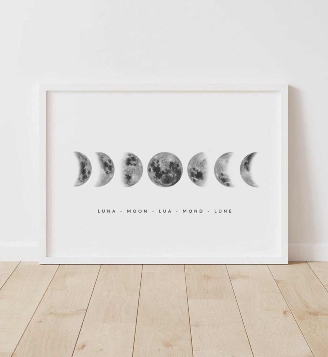 Moon Phases Print Moon Cycle Moon Printable Art Phases of - Etsy
