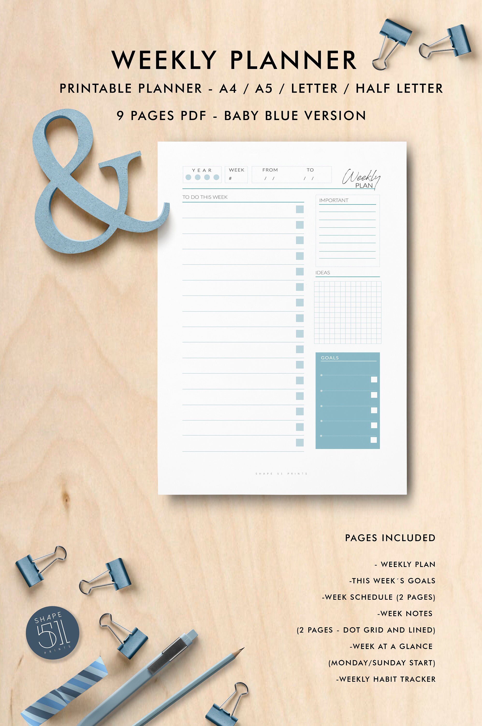printable planner pages weekly planner printable notes etsy