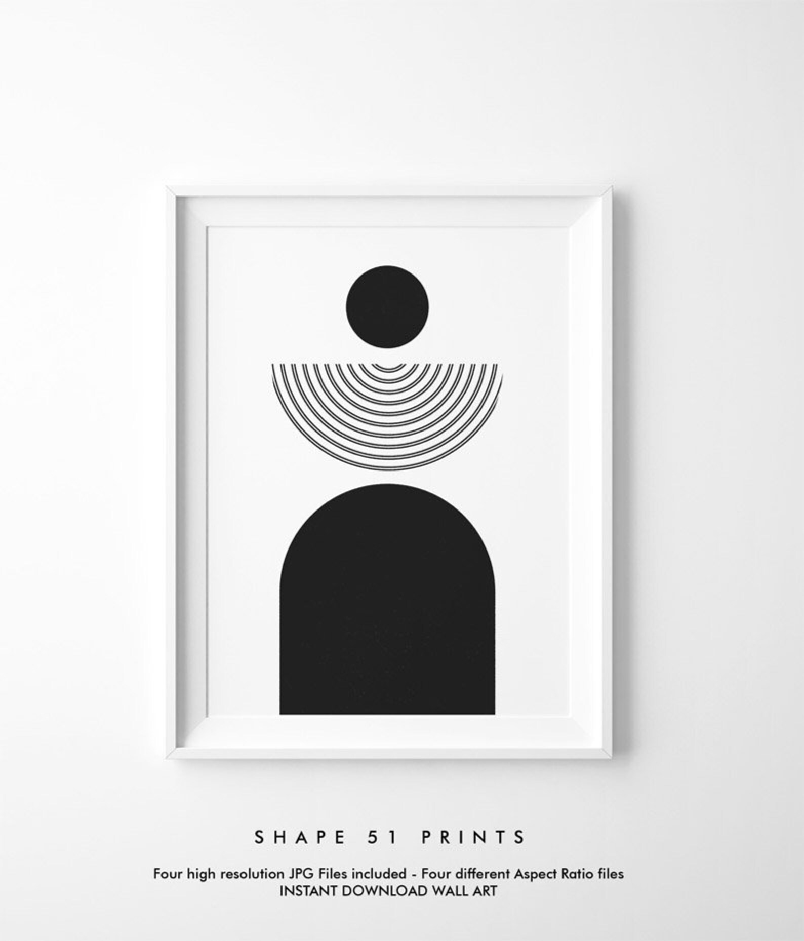 Mid Century Modern Geometric Artwork Set of 2 Printable Wall Etsy