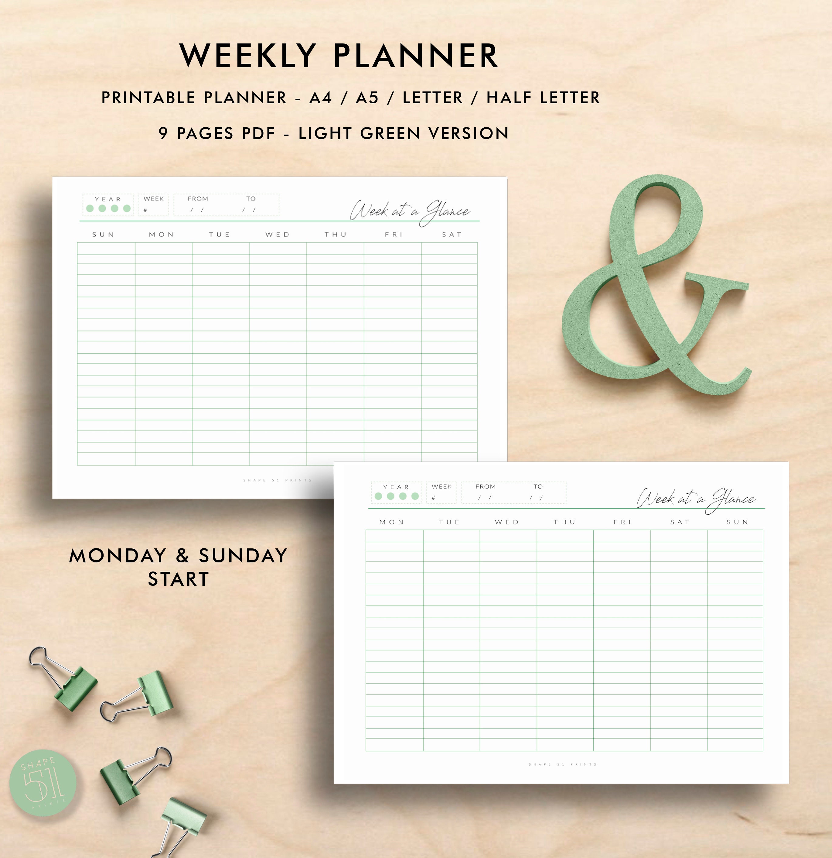 Printable Planner Pages Weekly Planner Printable Notes Etsy
