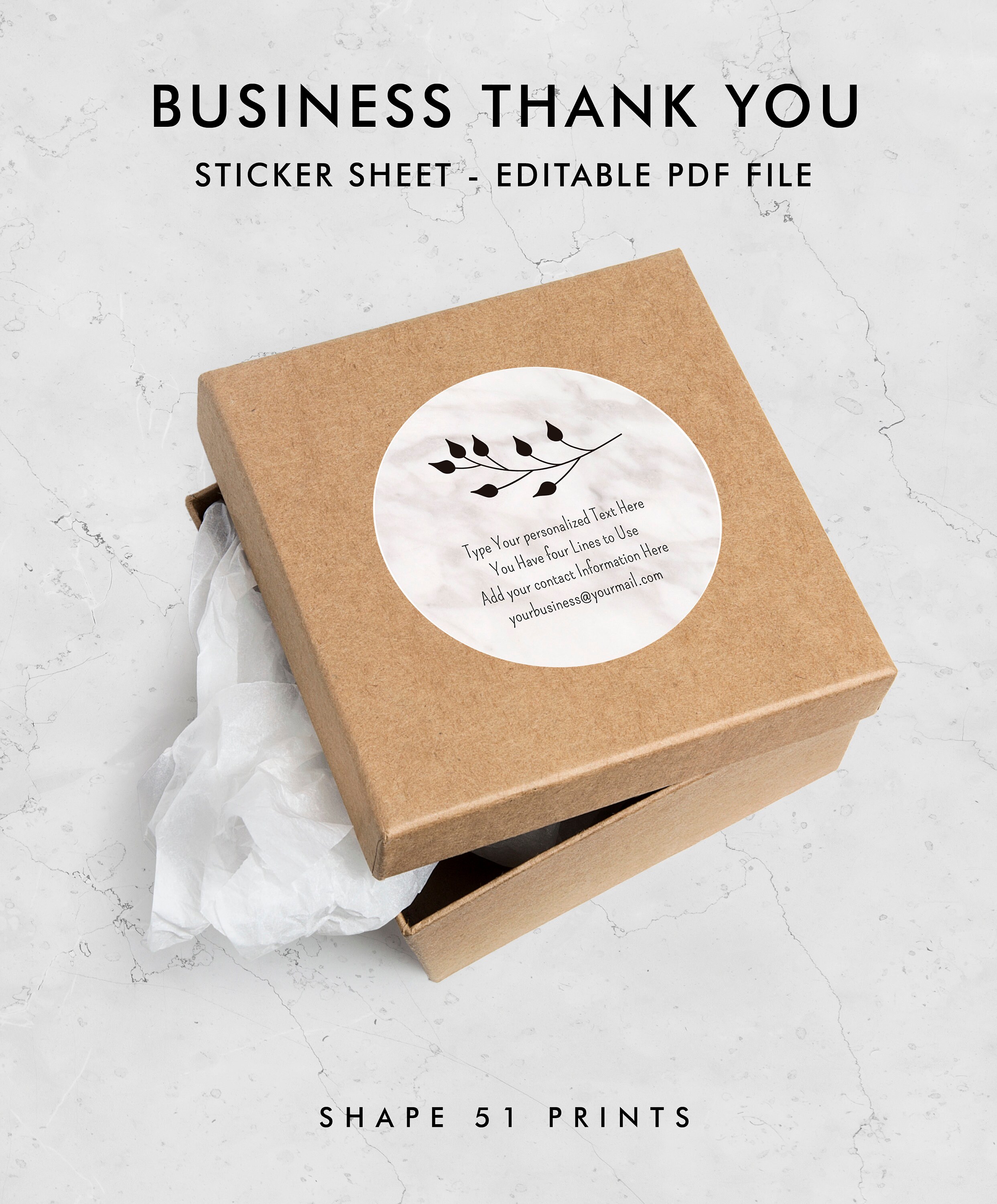 Business Thank You PRINTABLE Stickers Circle Tags Etsy Etsy