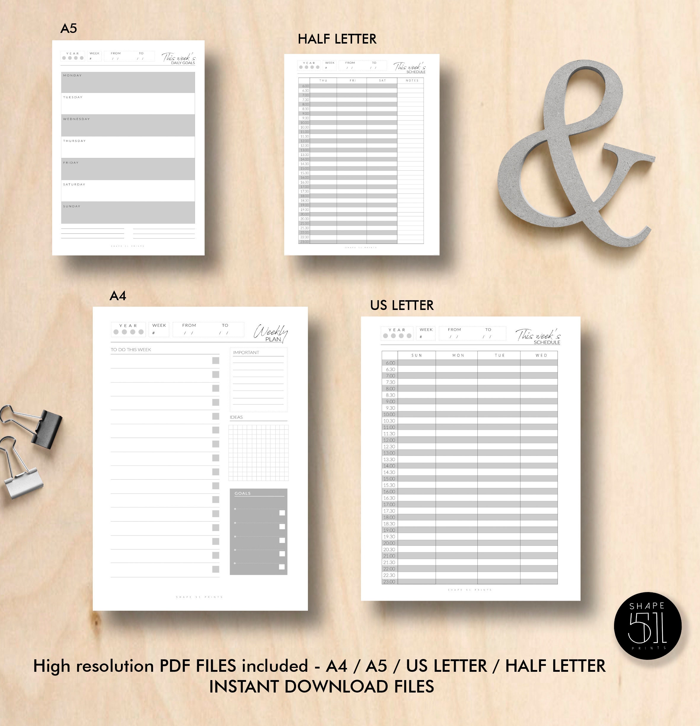 Printable Planner Pages Weekly Planner Printable Notes - Etsy